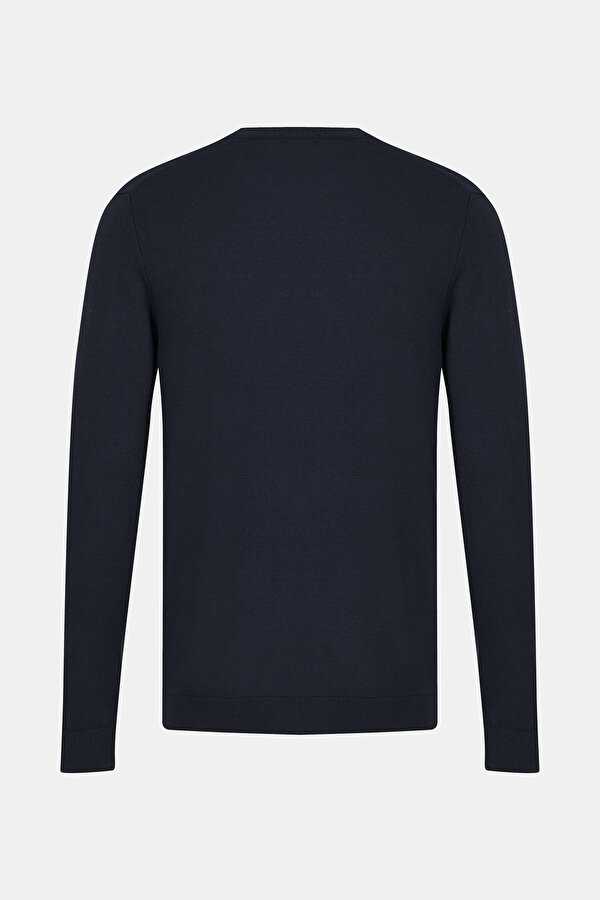 NAVY BLUE BASIC / ROUND NECKLINE TRICOT JERSEY 2