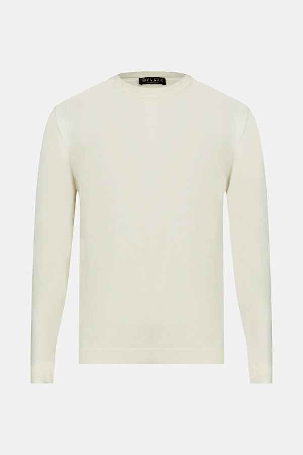 ECRU BASIC / ROUND NECKLINE TRICOT JERSEY