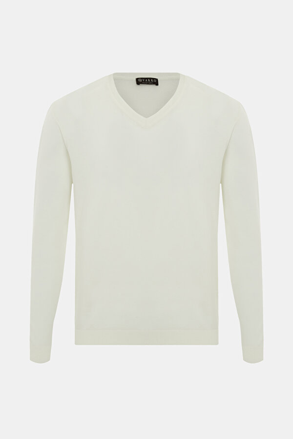 ECRU V NECK TRICOT