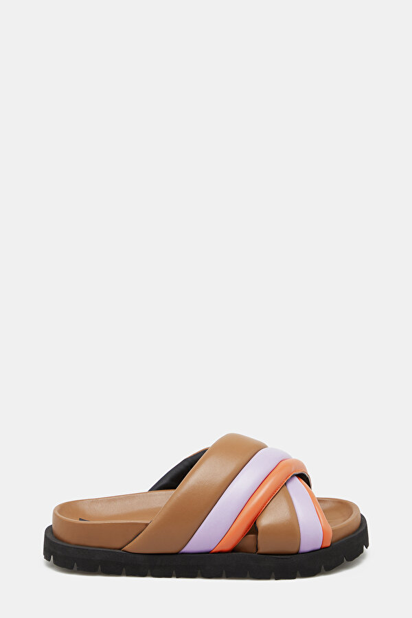 ORANGE LEATHER SLIPPER