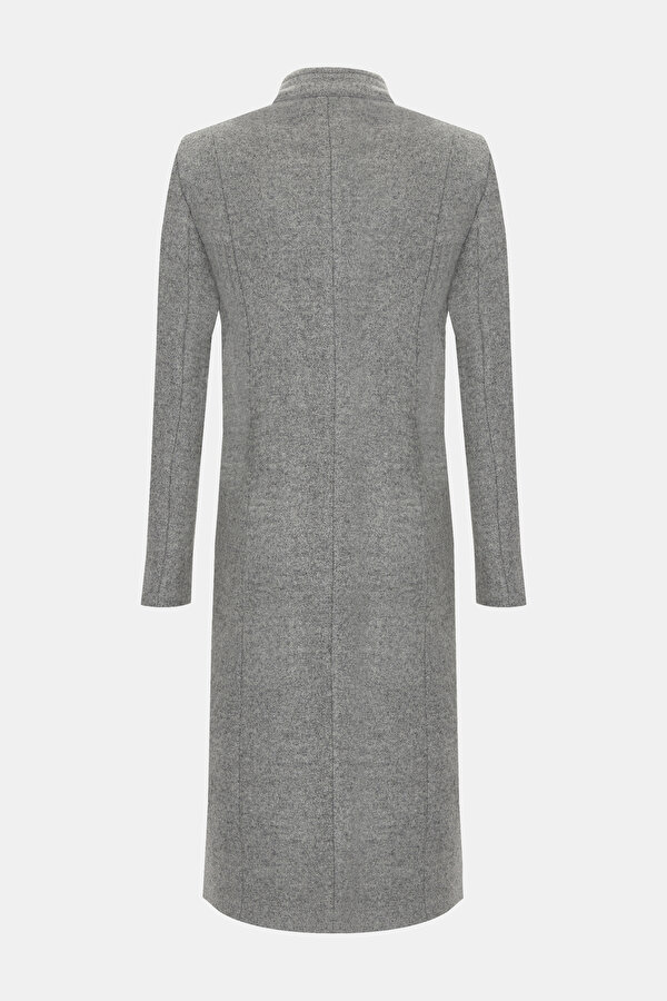 ANTHRACITE WOOL/CASHMERE BELOW THE KNEE REEFER JACKET 2