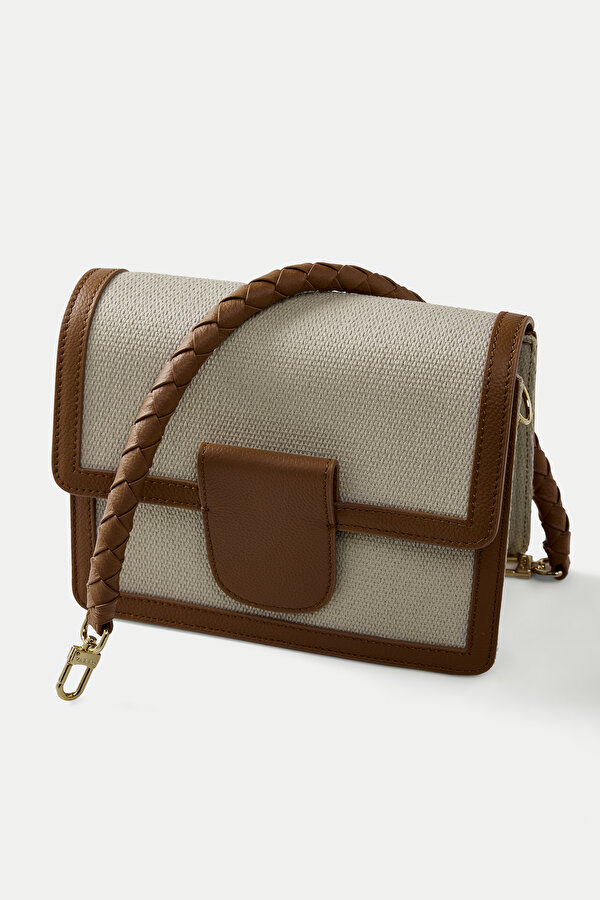TAN MONOGRAM BAG 6