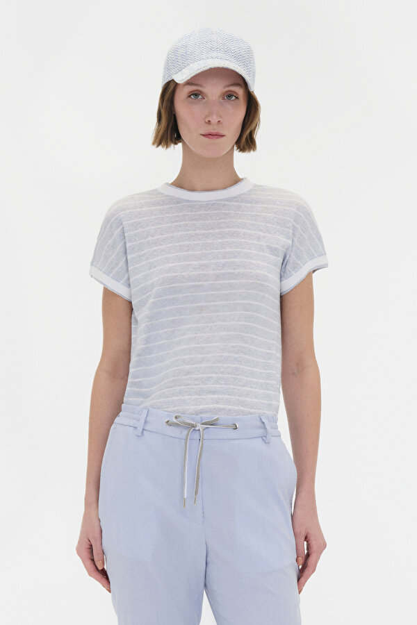 BLUE BASIC / ROUND NECKLINE SHORT SLEEVE TSHIRT