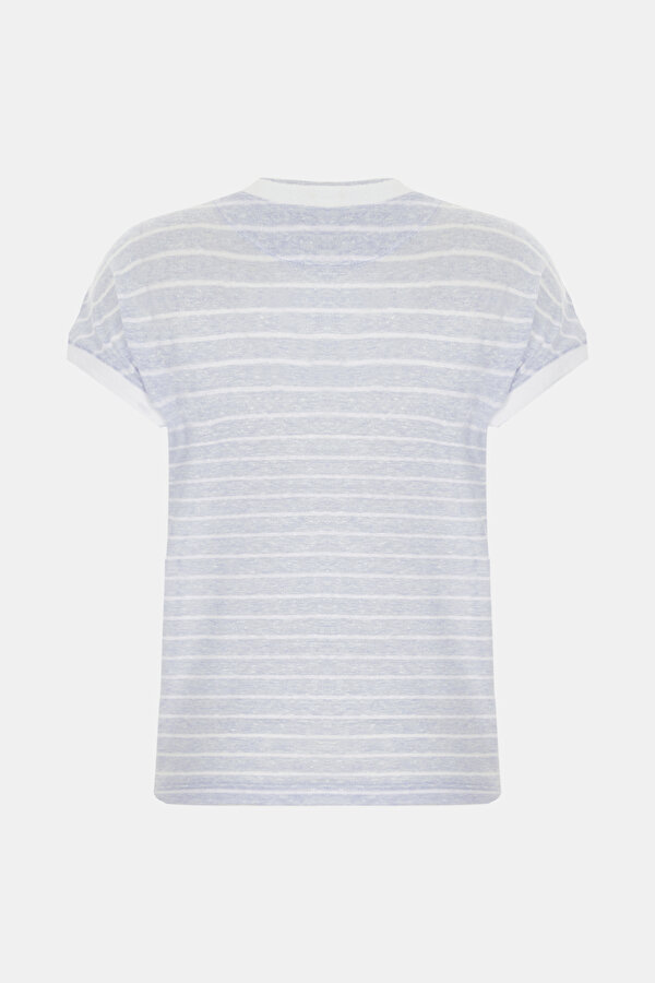 BLUE BASIC / ROUND NECKLINE SHORT SLEEVE TSHIRT 6