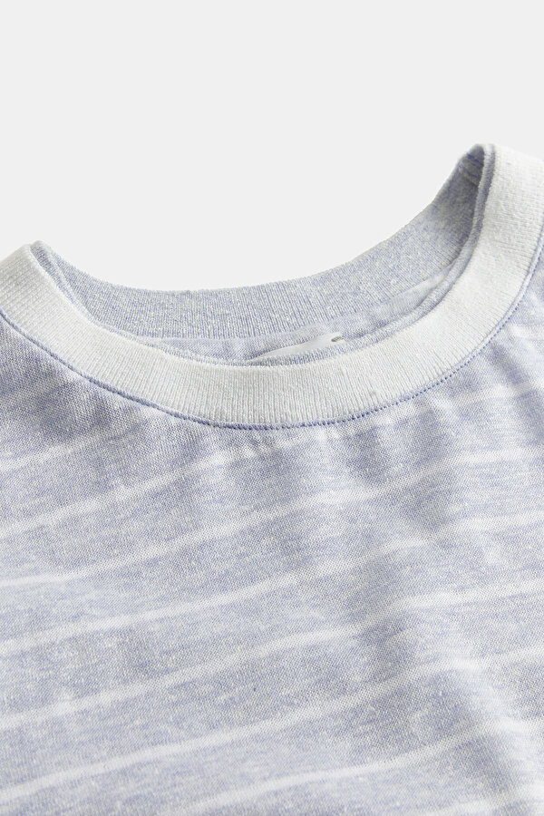 BLUE BASIC / ROUND NECKLINE SHORT SLEEVE TSHIRT 7