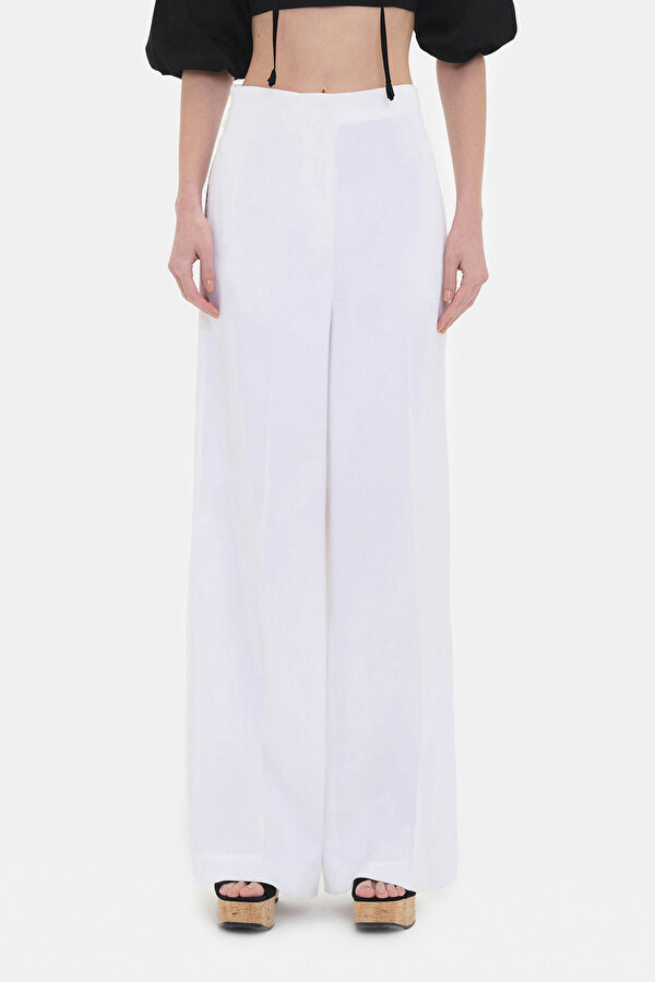 WHITE WIDE LEG TROUSERS 2