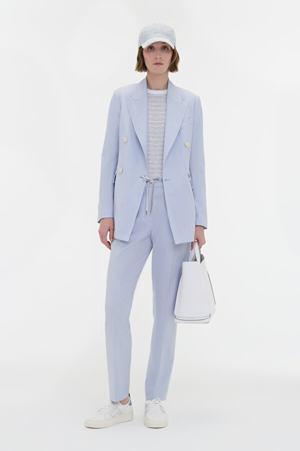 BLUE SURPLICE NECKLINE (CROSS-OVER NECKLINE) JACKET