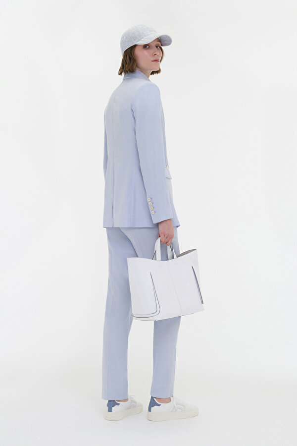 BLUE SURPLICE NECKLINE (CROSS-OVER NECKLINE) JACKET 2