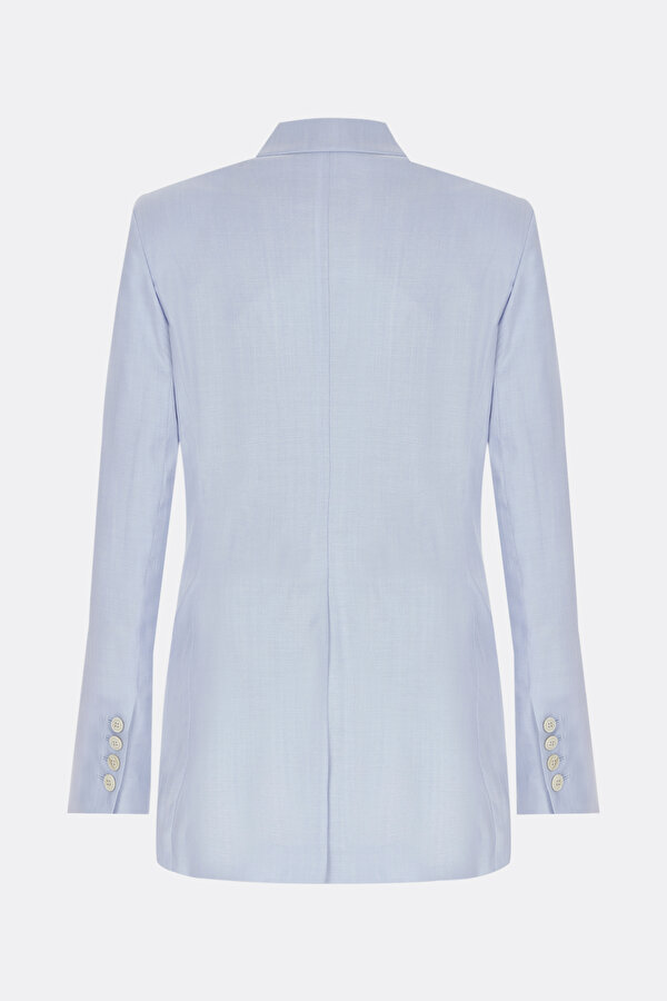 BLUE SURPLICE NECKLINE (CROSS-OVER NECKLINE) JACKET 6