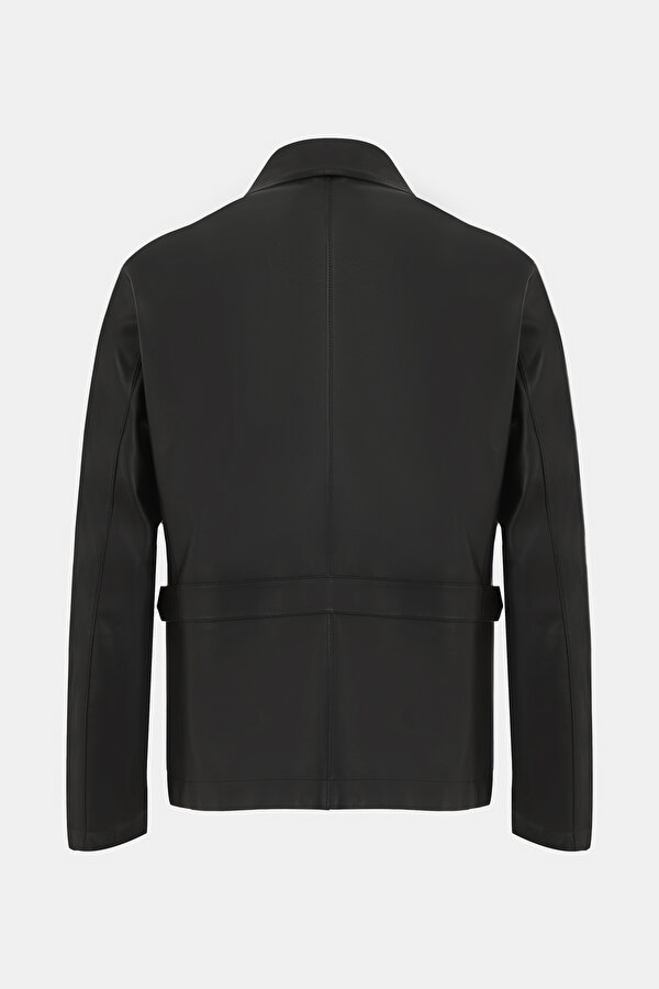BLACK LEATHER COAT 2