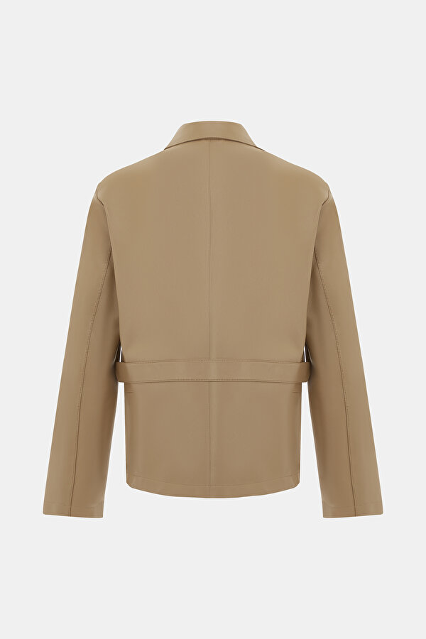 BEIGE LEATHER COAT 2