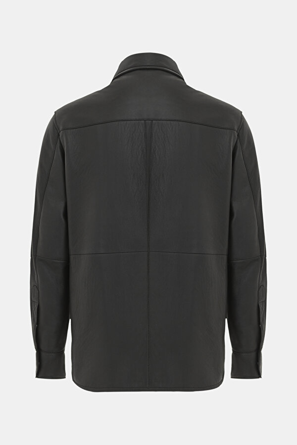 BLACK LEATHER COAT 2