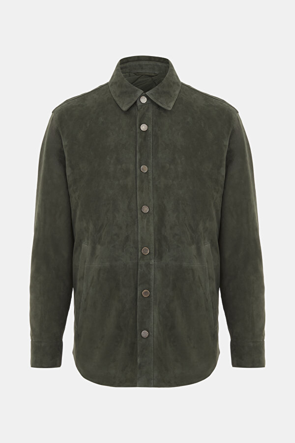 DARK GREEN SUEDE COAT