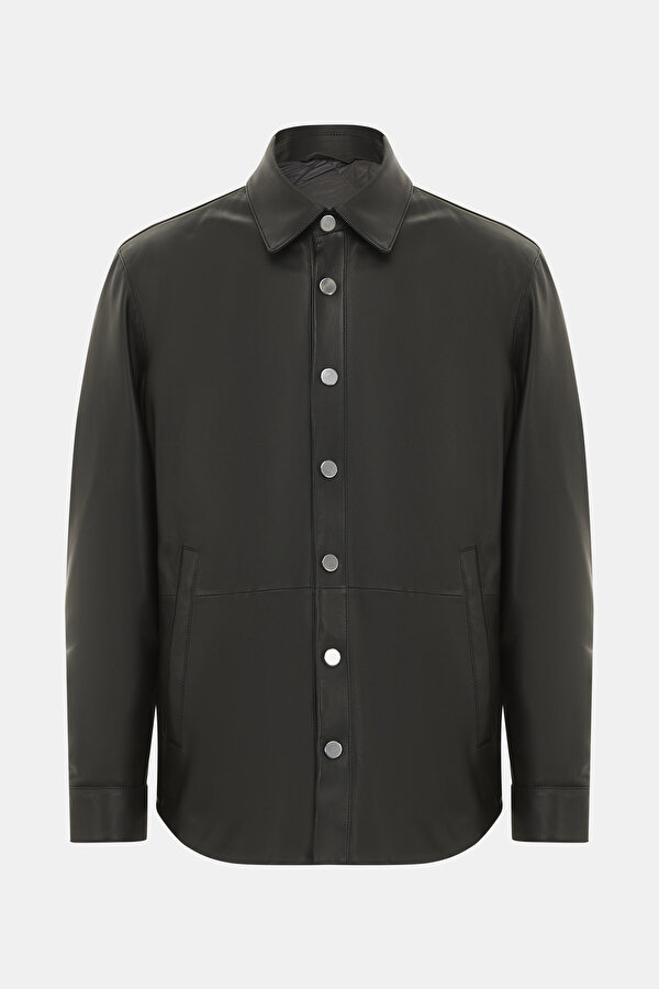 BLACK LEATHER COAT