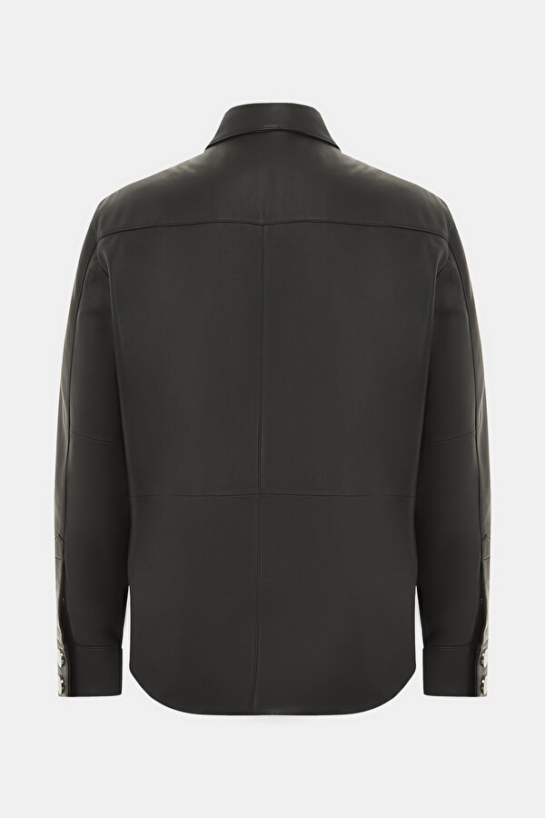 BLACK LEATHER COAT 2