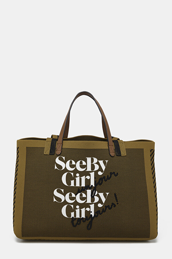 TAN DESIGN FILLED BAG