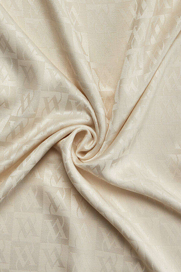 ECRU JACQUARD WOOL/SILK SHAWL 2