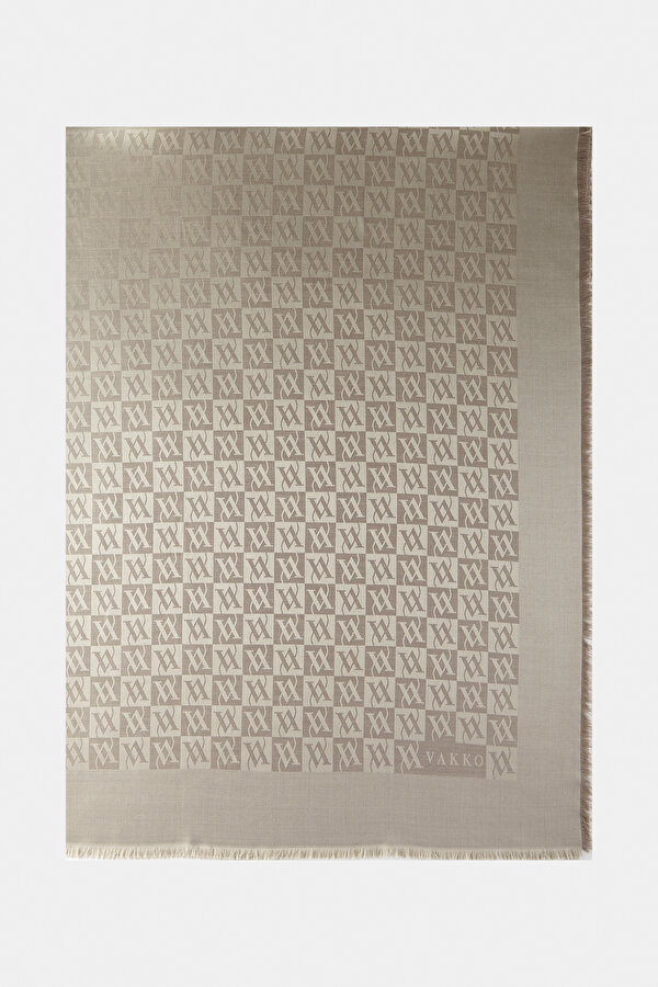 MINK JACQUARD WOOL/SILK SHAWL