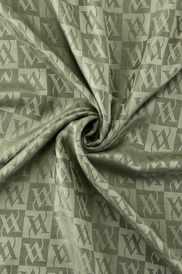 KHAKI JACQUARD WOOL/SILK SHAWL 2