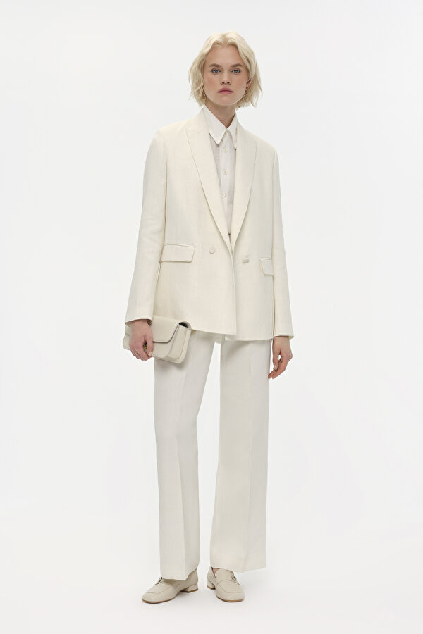 WHITE SURPLICE NECKLINE (CROSS-OVER NECKLINE) JACKET