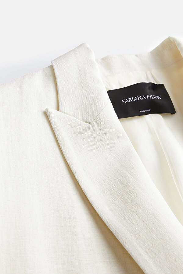 WHITE SURPLICE NECKLINE (CROSS-OVER NECKLINE) JACKET 7