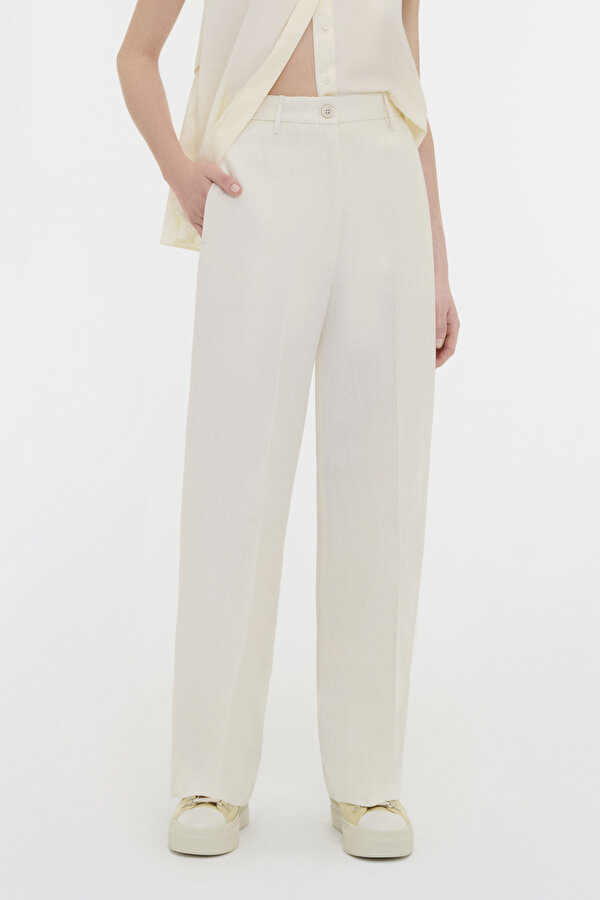 WHITE WIDE LEG TROUSERS 2