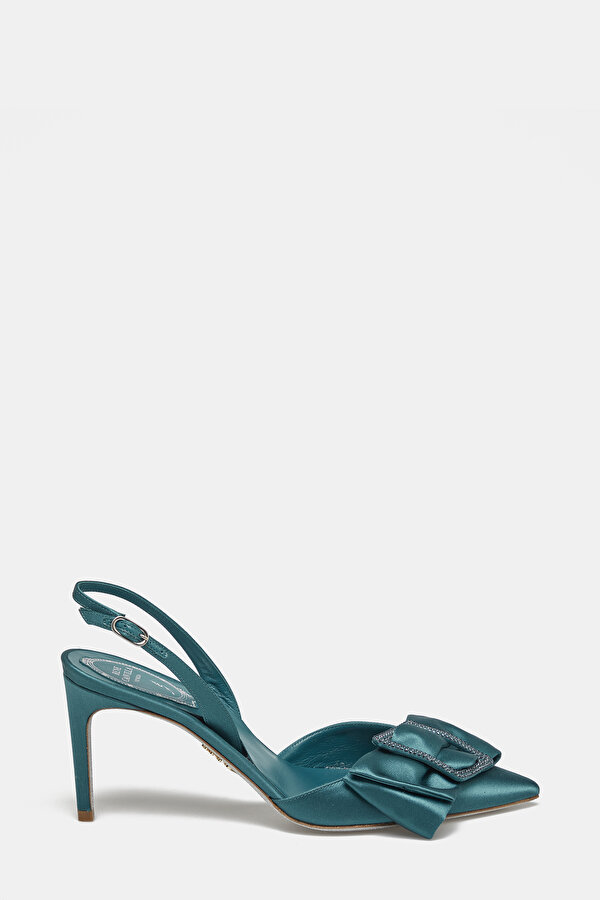 OIL GREEN SATIN SHOE