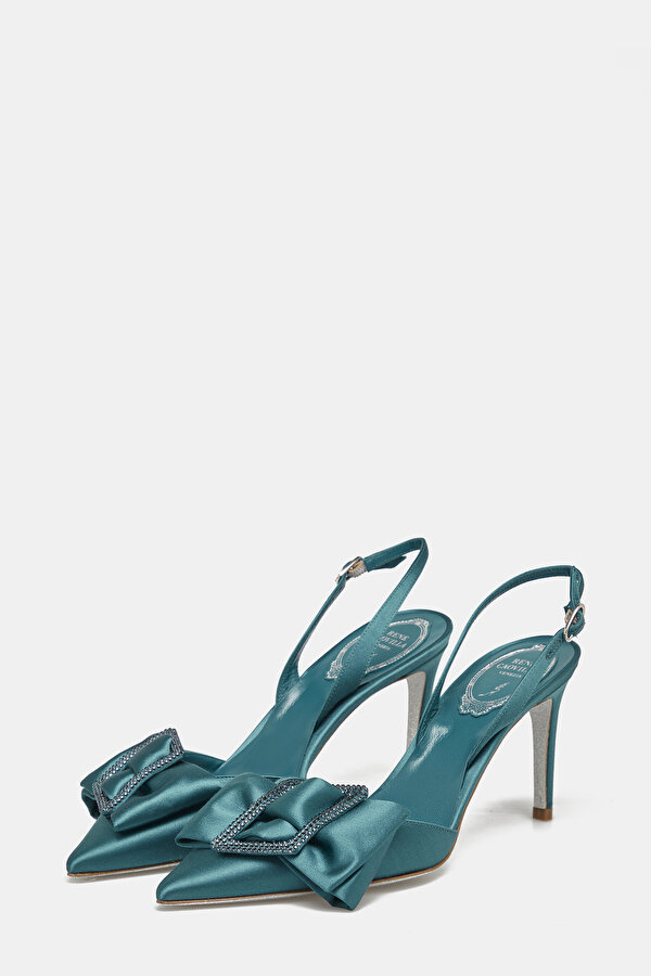 OIL GREEN SATIN SHOE 2
