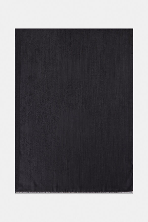 BLACK JACQUARD MODAL/SILK SHAWL