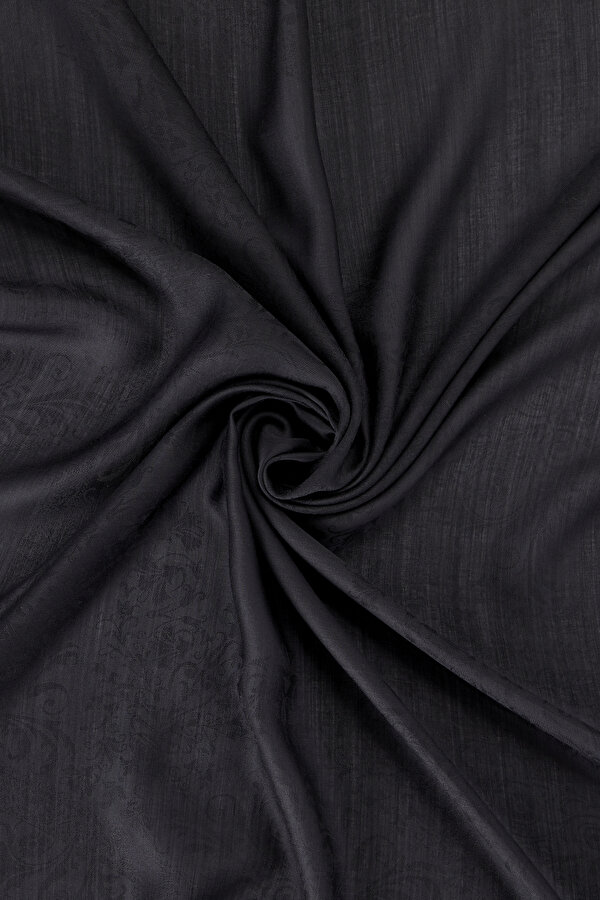 BLACK JACQUARD MODAL/SILK SHAWL 2