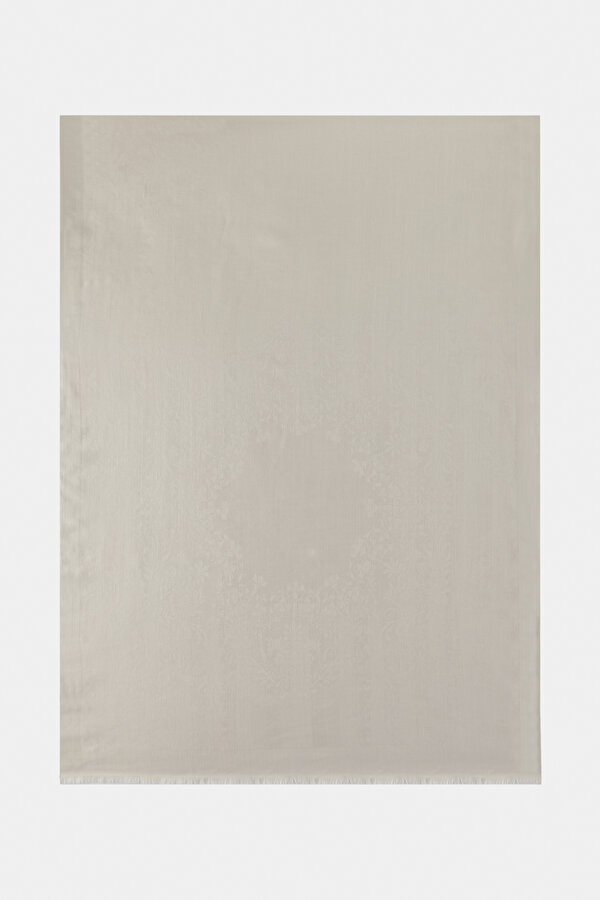 ECRU JACQUARD MODAL/SILK SHAWL