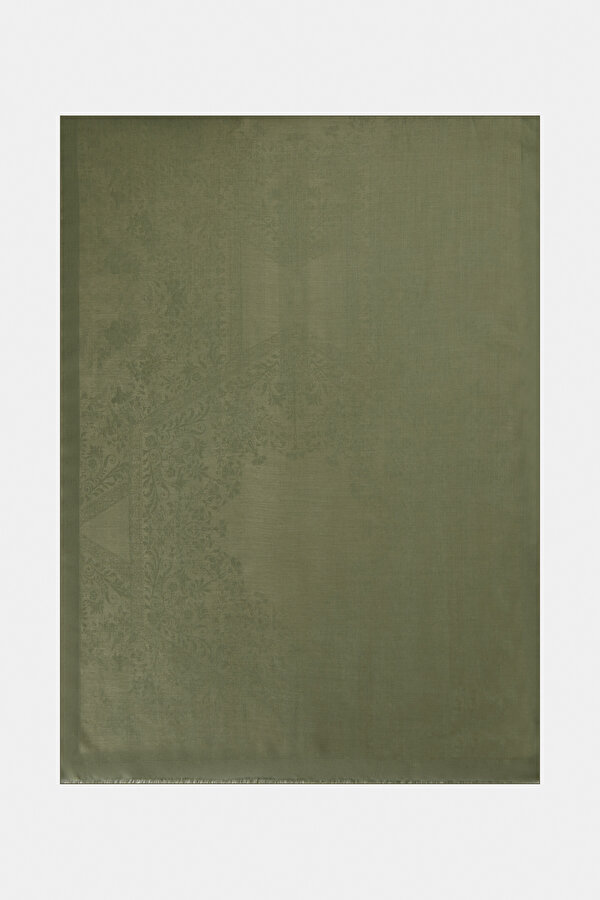 KHAKI JACQUARD MODAL/SILK SHAWL