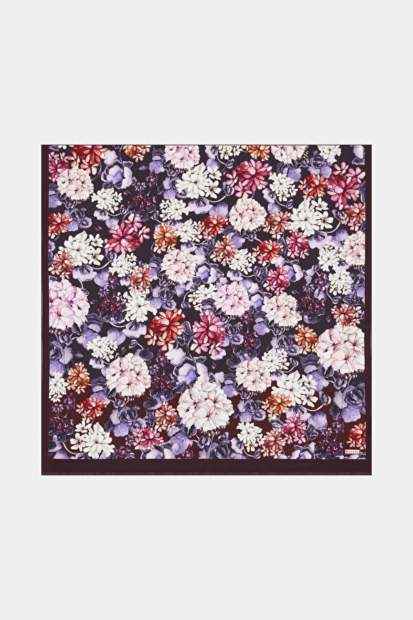 PURPLE CREPE DE CHINE SHAWL