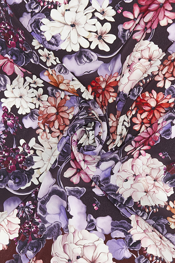 PURPLE CREPE DE CHINE SHAWL 2