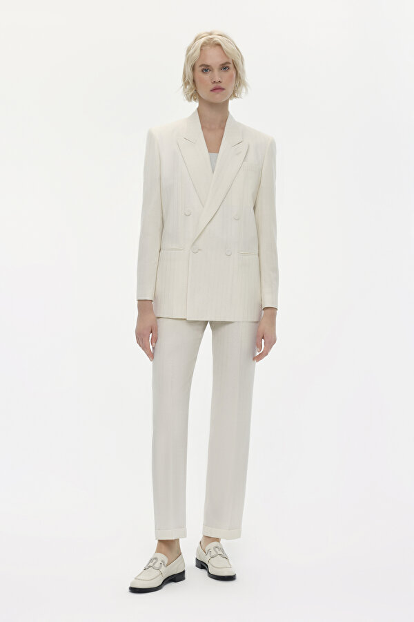 SILVER STRAIGHT CUT TROUSERS