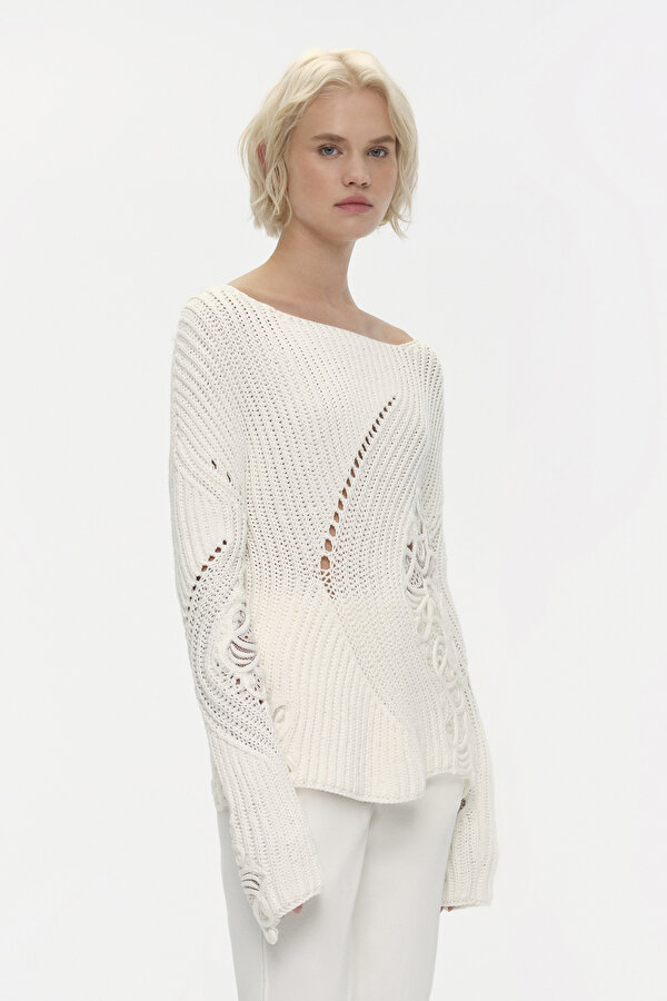 WHITE BOAT NECK JERSEY