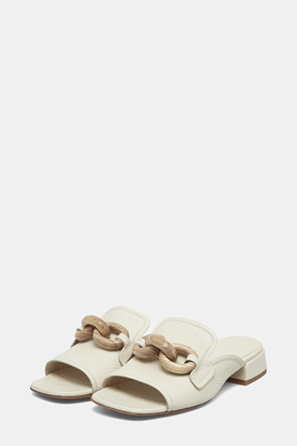 ECRU LEATHER SLIPPER 2