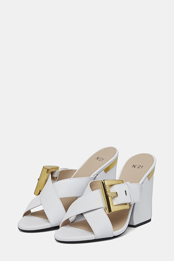 WHITE LEATHER SLIPPER 2