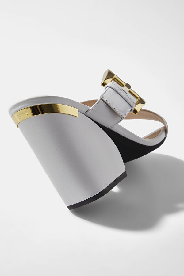 WHITE LEATHER SLIPPER 7
