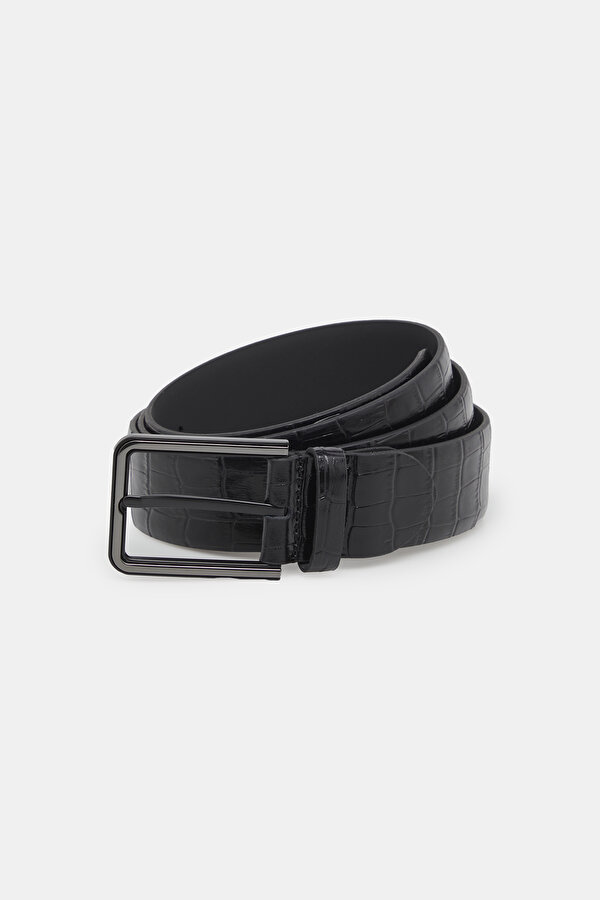 BLACK LEATHER BELT