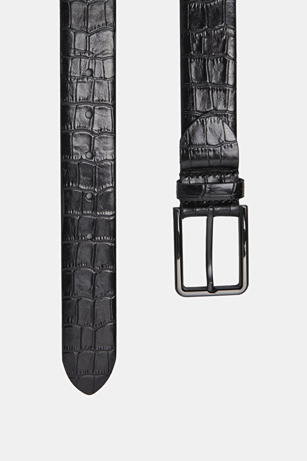 BLACK LEATHER BELT 2