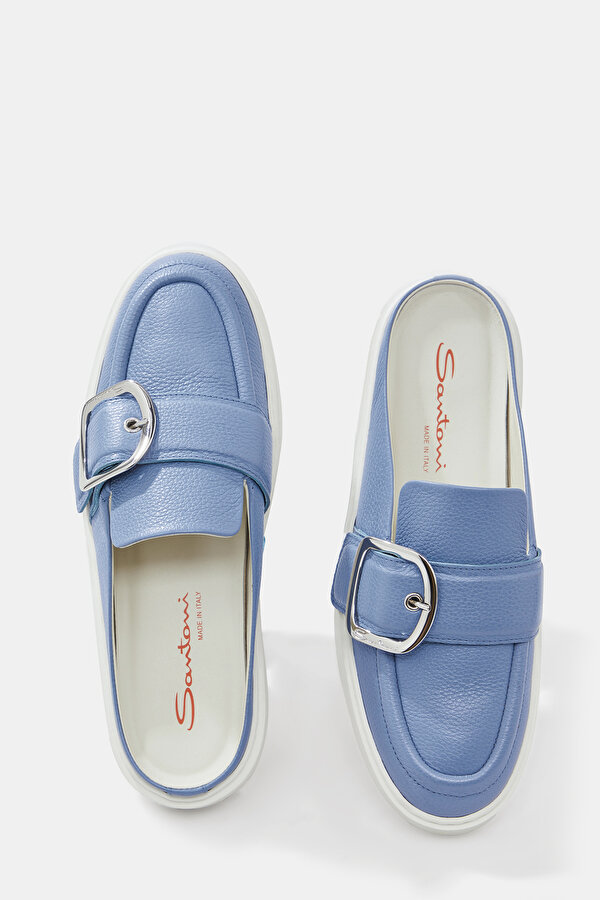 WHITE LEATHER SLIPPER 6