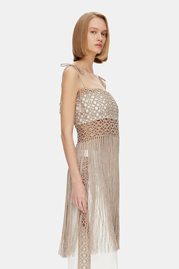 BRONZE SLEEVELESS SUSPENDER BLOUSE