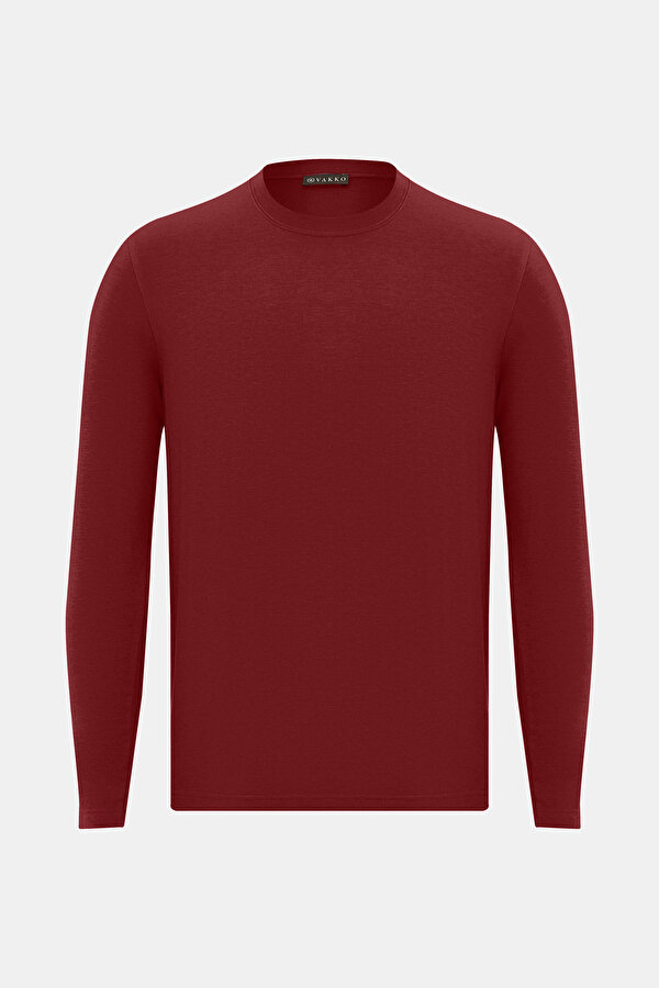 MAROON BASIC / ROUND NECKLINE LONG SLEEVE TSHIRT