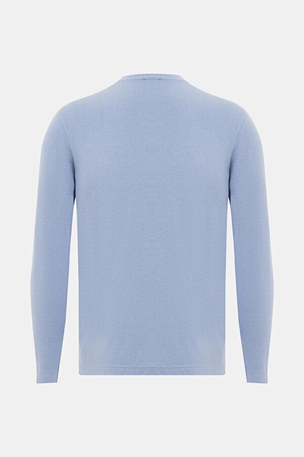 BLUE BASIC / ROUND NECKLINE LONG SLEEVE TSHIRT 2