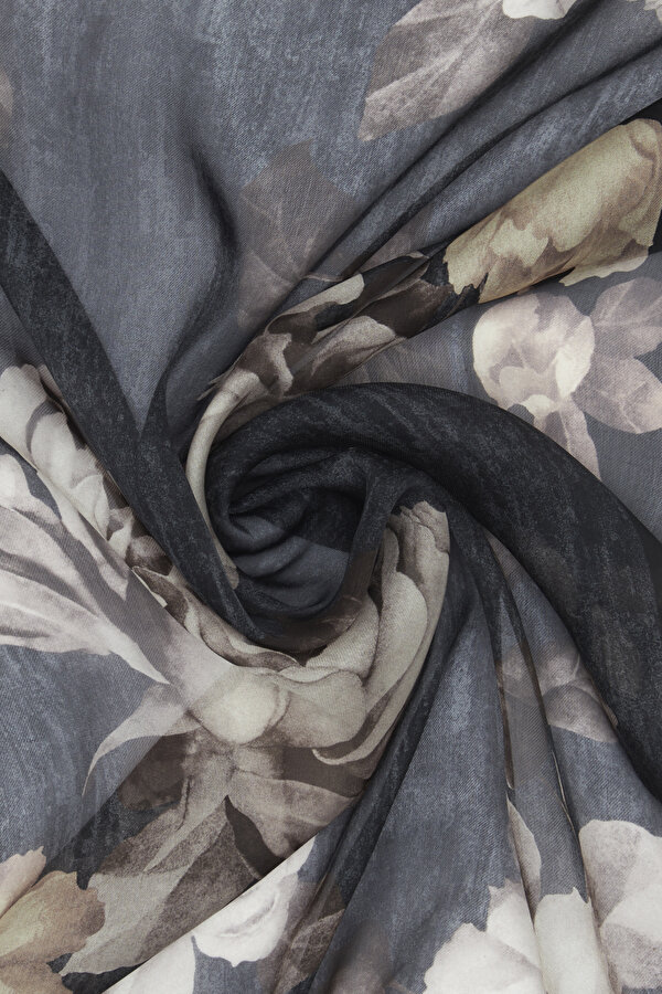 BLACK CHIFFON SHAWL 2