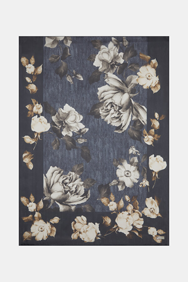 NAVY BLUE CHIFFON SHAWL