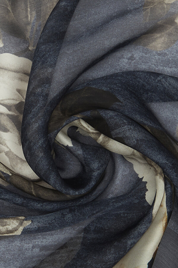 NAVY BLUE CHIFFON SHAWL 2