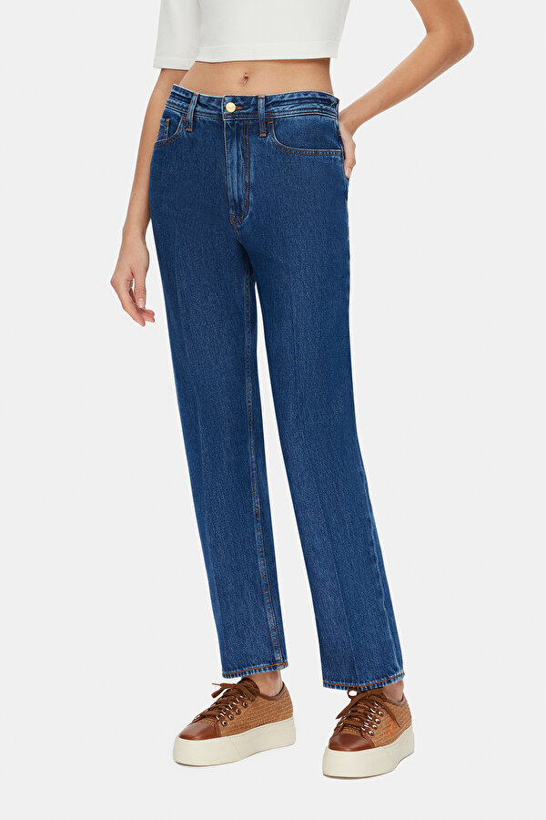 DARK NAVY BLUE STRAIGHT CUT TROUSERS 2