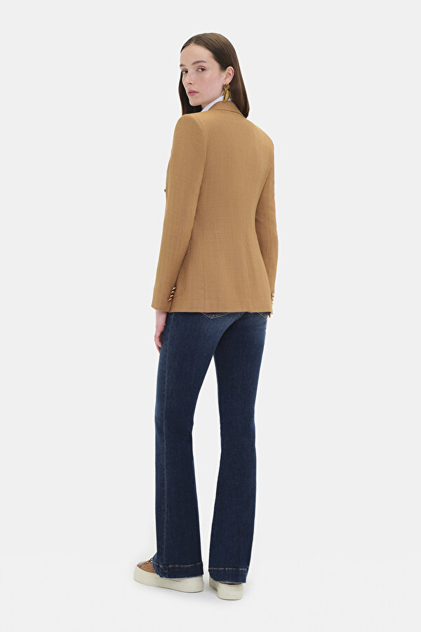 BROWN SURPLICE NECKLINE (CROSS-OVER NECKLINE) JACKET 6